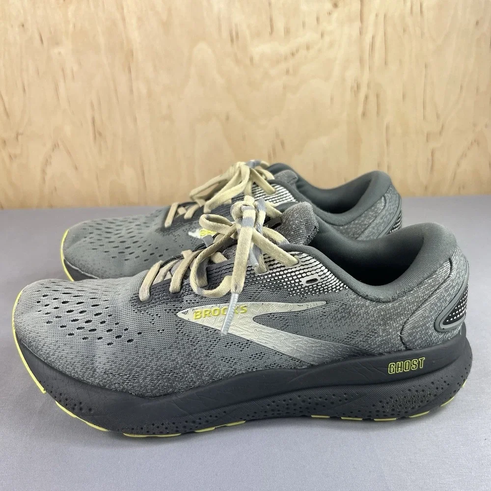 Brooks Ghost 16 Men's Size 7.5 D Gray Green Running Shoes Athletic Comfort